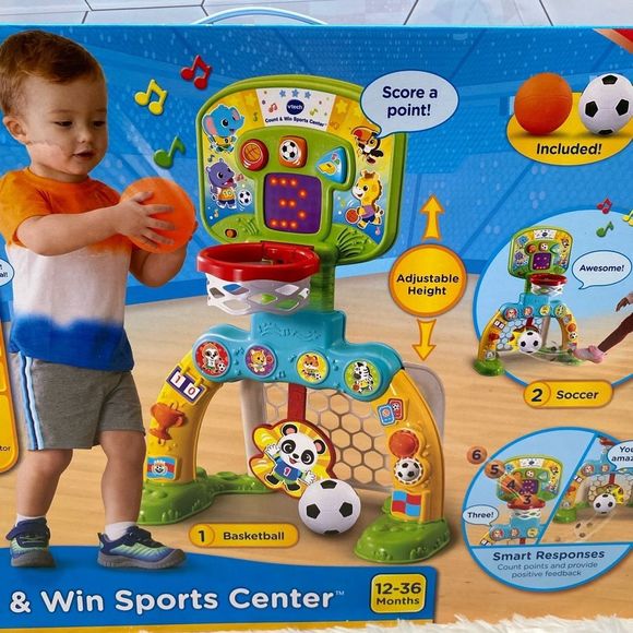 VTech Count & Win Sports Center with Basketball and Soccer Ball - Picture 11 of 11